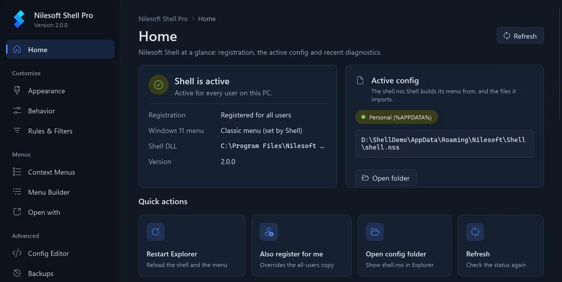 Nilesoft Shell Pro screenshot