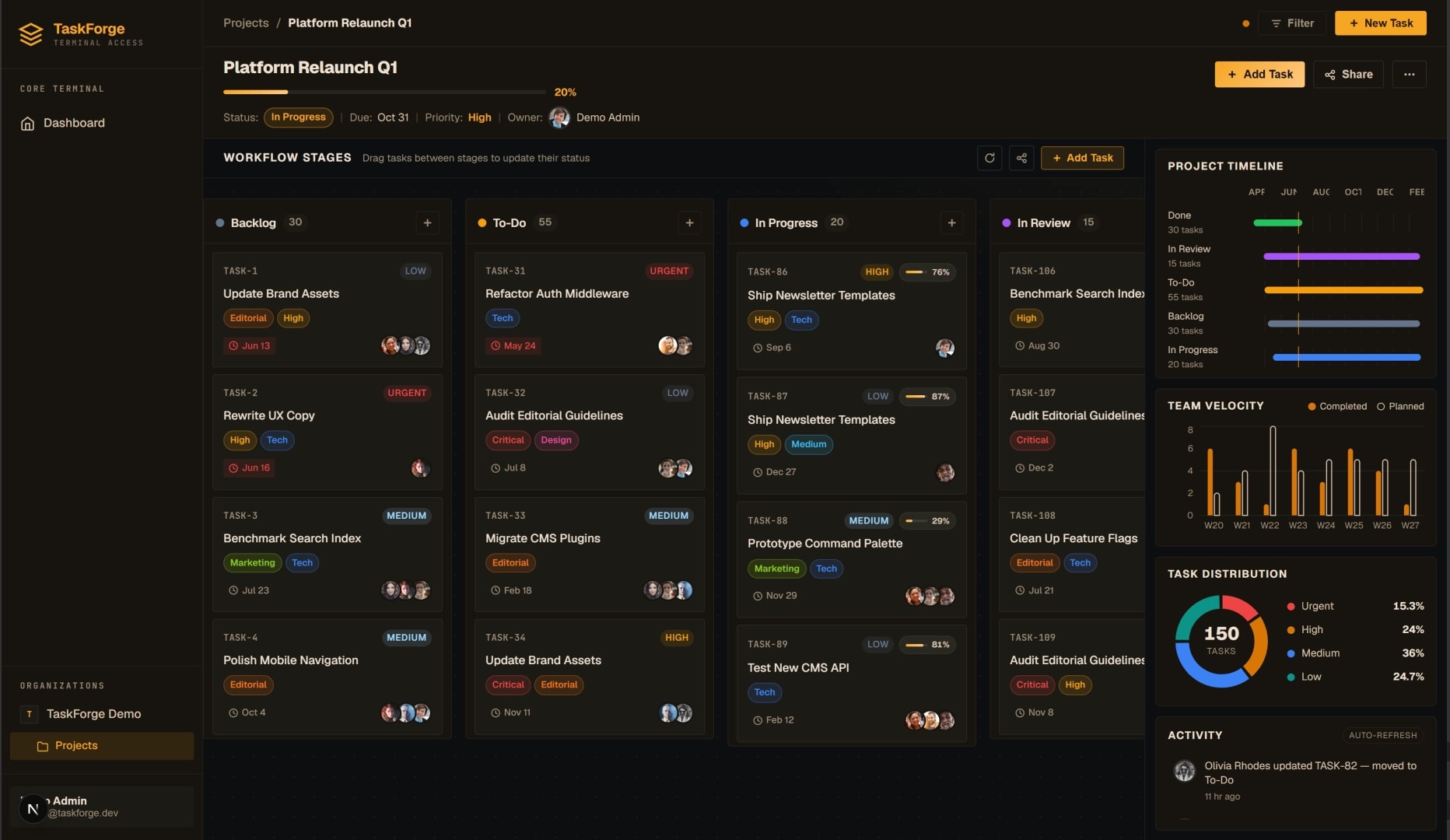 TaskForge screenshot