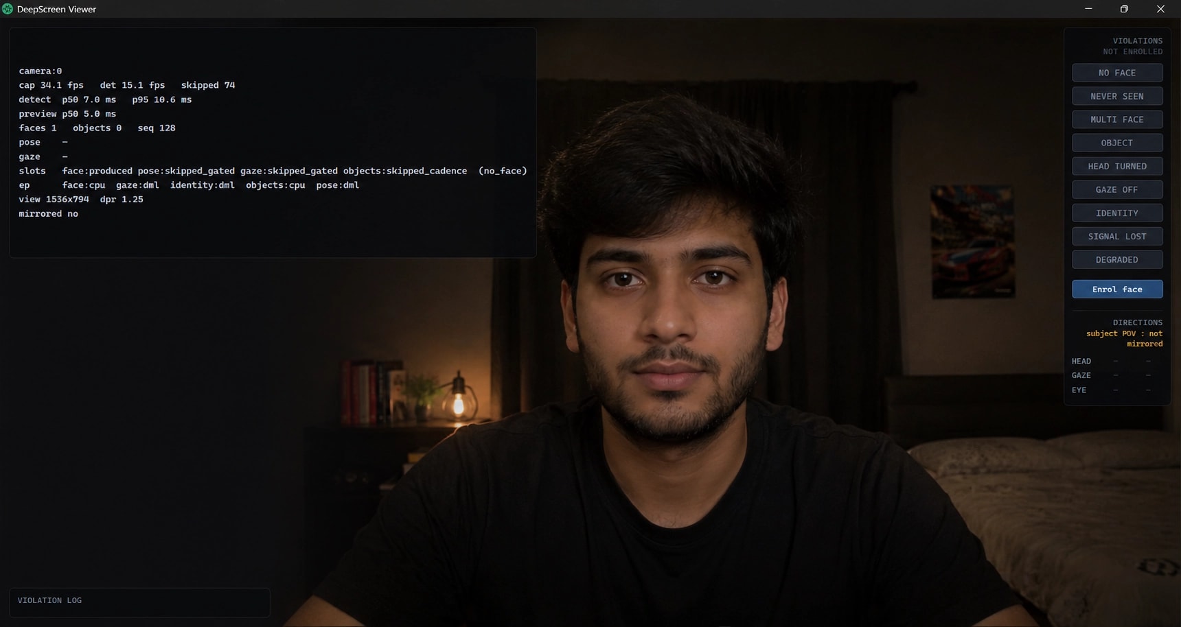 Vigilo (Real-Time AI Exam Proctoring, Rust) screenshot